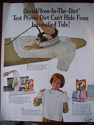 1966 Tide Detergent Iron In Dirt Test Ad