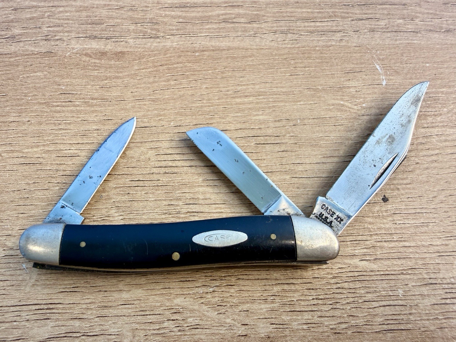 RARE 3 Blade CASEXX 10 Dot 087HE Pocket Knife Black 1970 RARE 3 Blade CASEXX 10 Dot 087HE Pocket Knife Black 1970