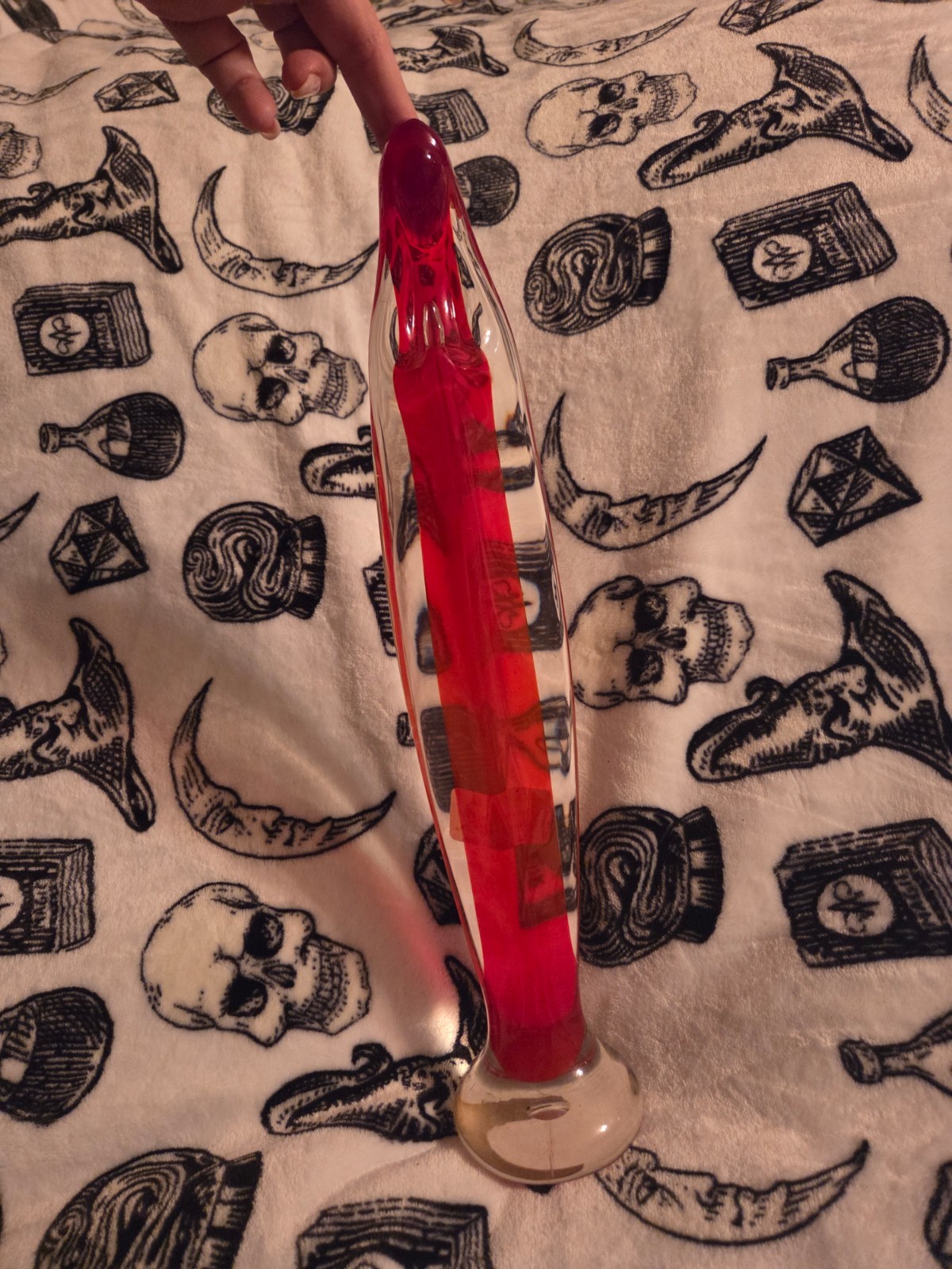 Vintage Glass Menagerie Key West FL Hand Blown Red Glass virgin Mary