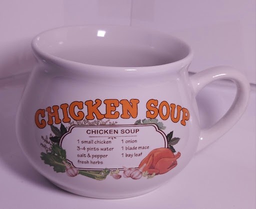 Vintage Dat\'l Do-It Chicken Soup Mug Recipe Ceramic Pot Bowl Cup Handle