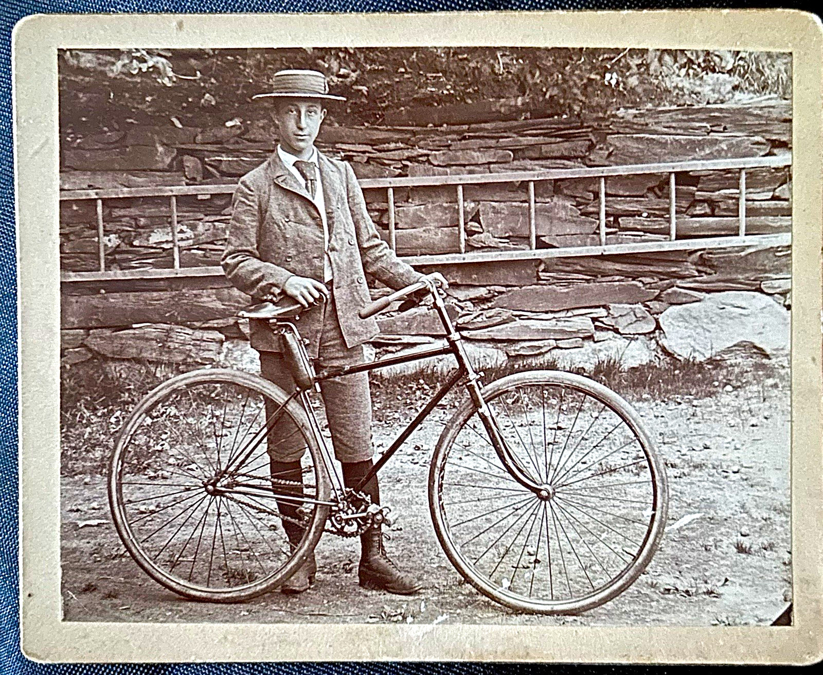 c1900 Vermont Bicycle Cabinet Card Austin Pierce Montpelier VT Photographer