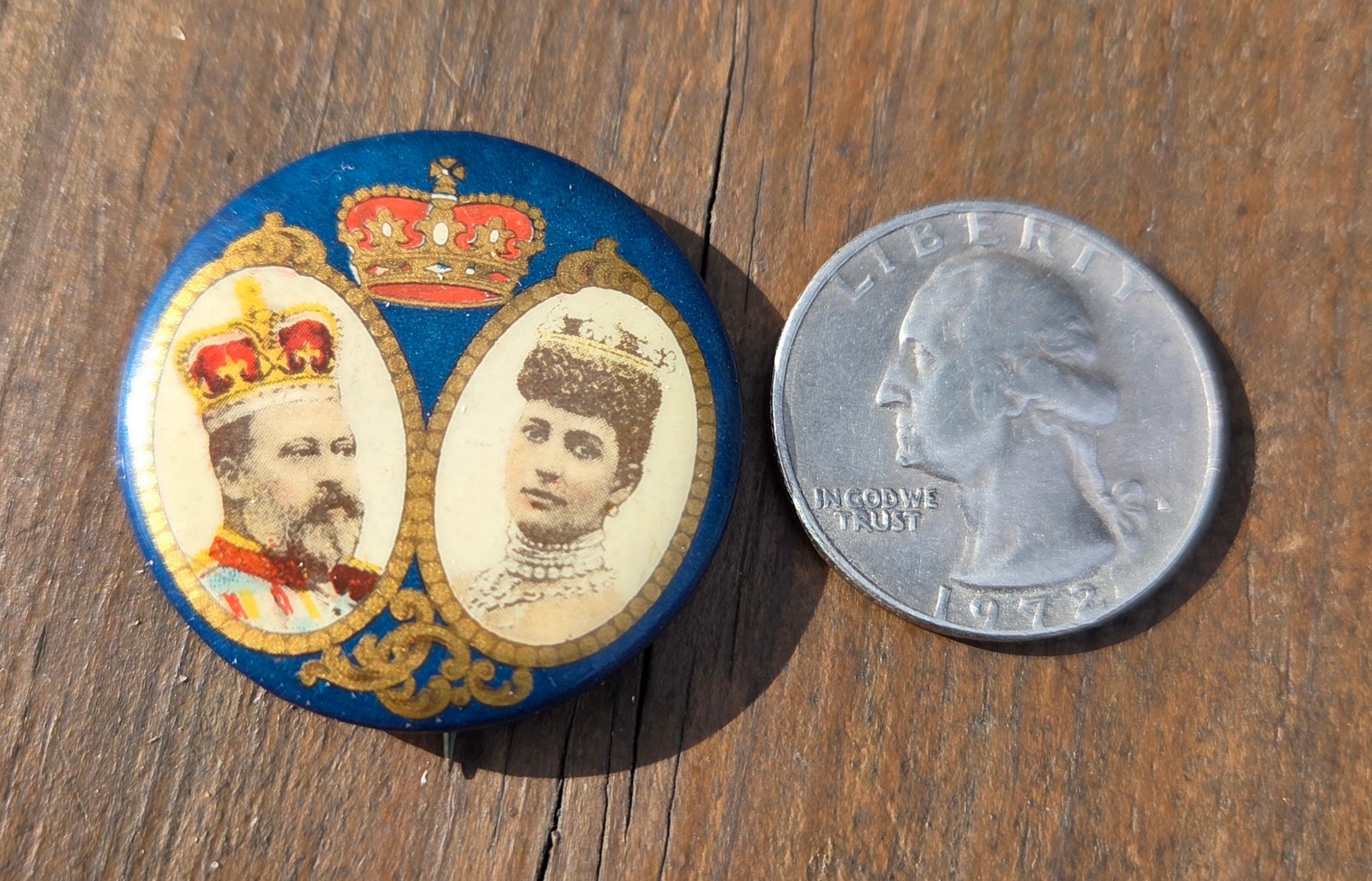 1901 King Edward VII Queen Alexandra Pin Badge Coronation United Kingdom Royalty 1901 King Edward VII Queen Alexandra Pin Badge Coronation United Kingdom Royalty