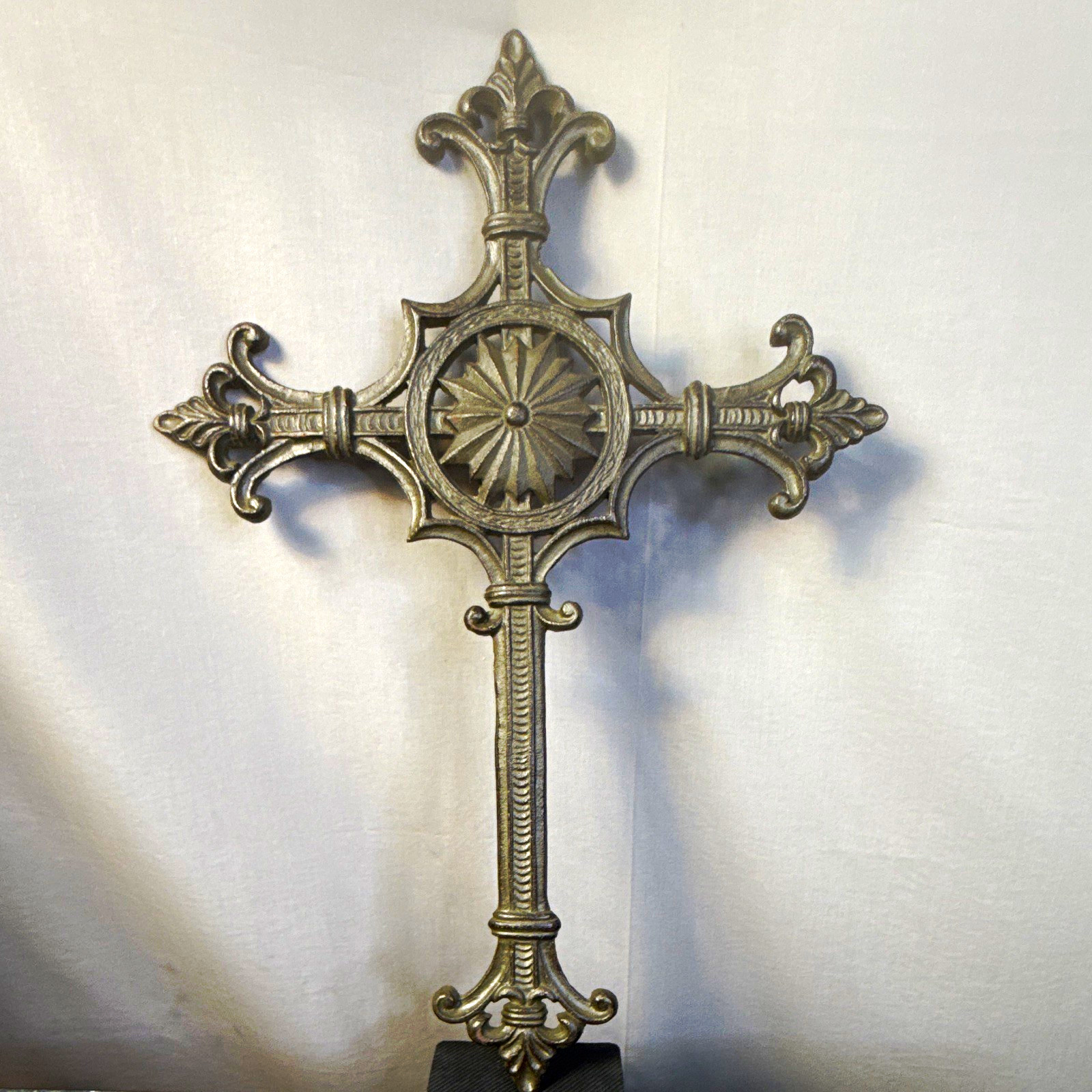 Vintage cast iron goth /victorian cross 20 inches by 14 inches Vintage cast iron goth /victorian cross 20 inches by 14 inches