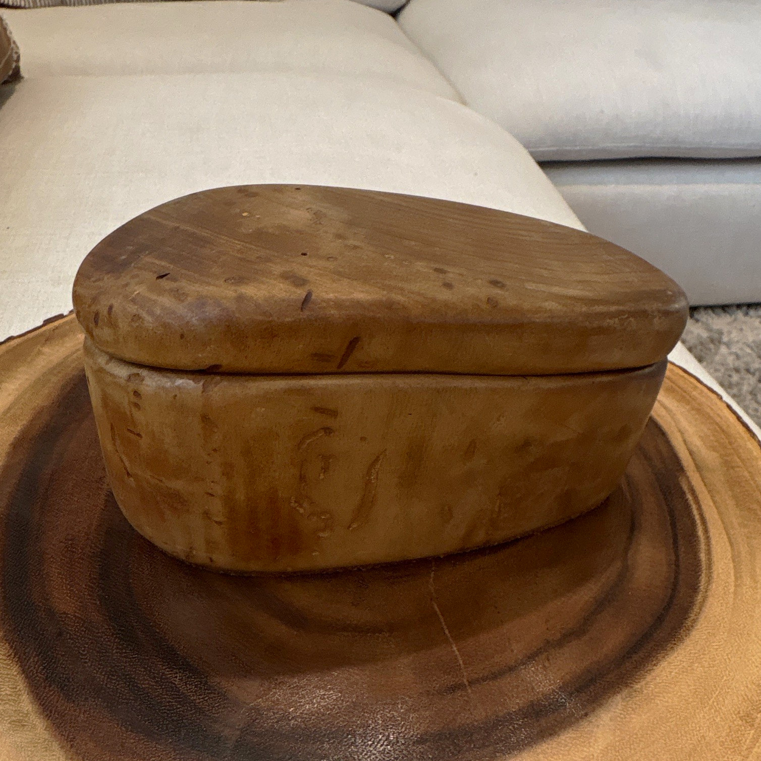 Vintage Mid Century Studio Craft Wormy Wood Bandsaw Box Inherent 