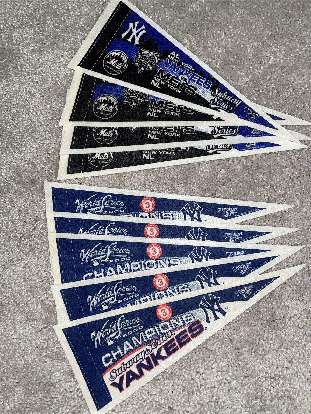 Ysnks/Mets Subway Series Mini pennants lot, 4x10 nine in all