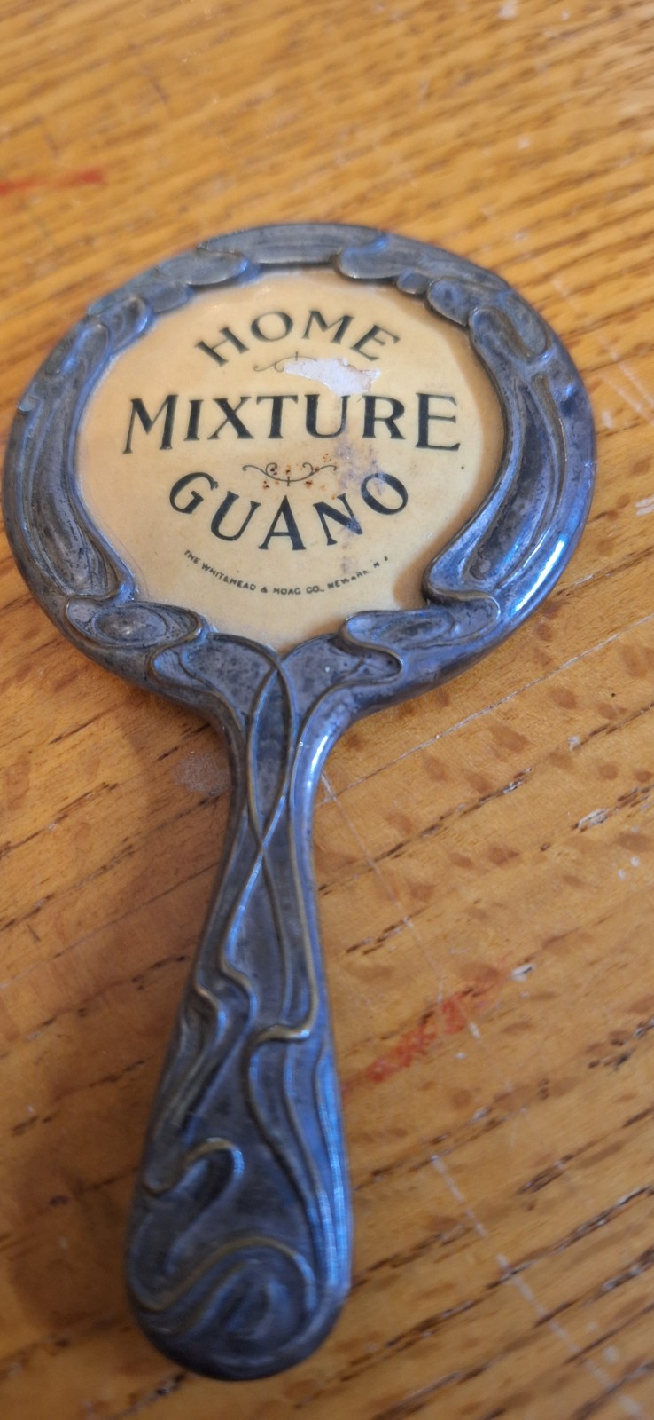 Antique 1920s 1930s Advertising Hand Mirror Guano Co. Fertilizer Beveled Mirror Antique 1920s 1930s Advertising Hand Mirror Guano Co. Fertilizer Beveled Mirror