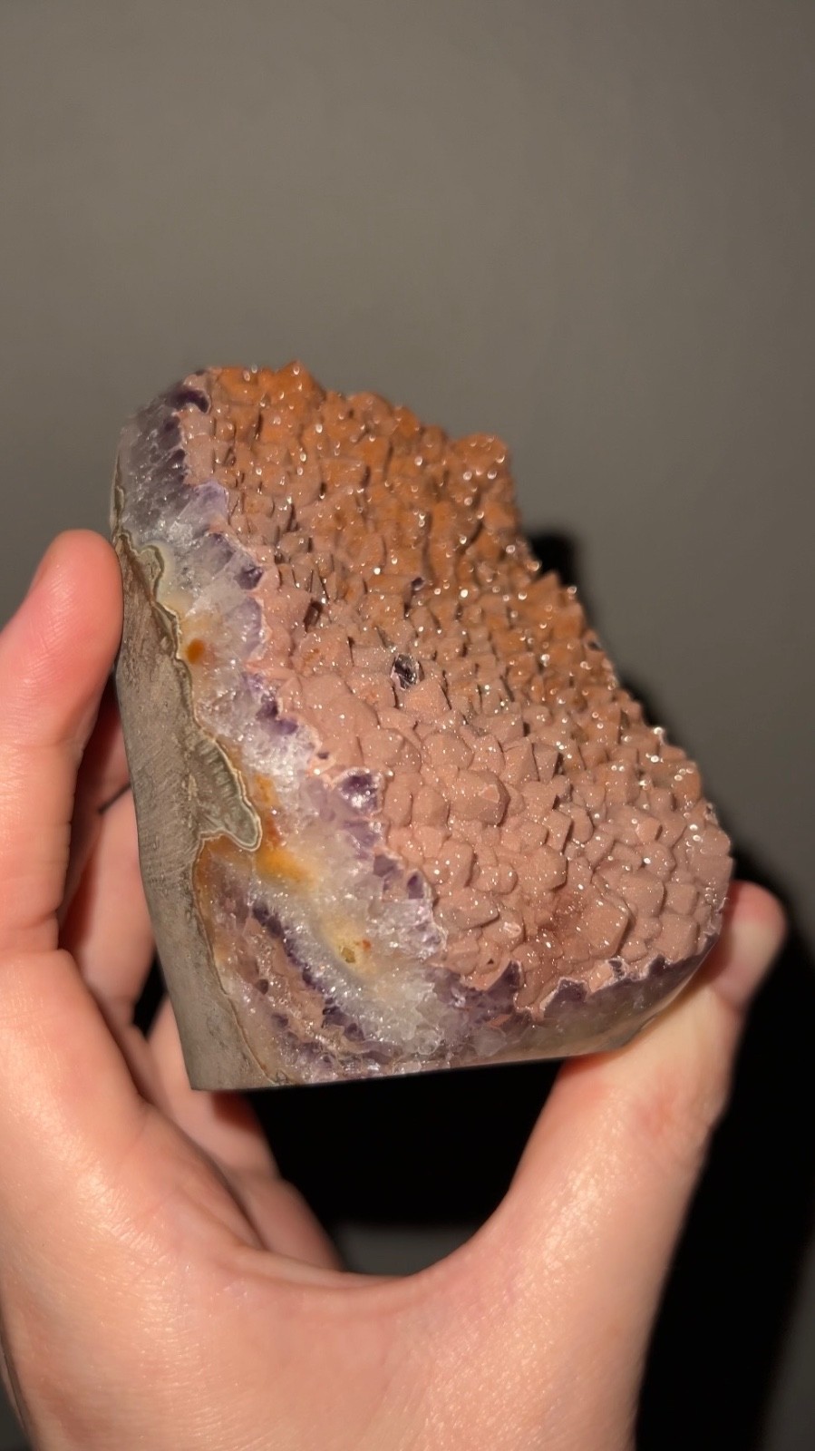 Pink and Orange Sugar Amethyst Cut Base Pink and Orange Sugar Amethyst Cut Base