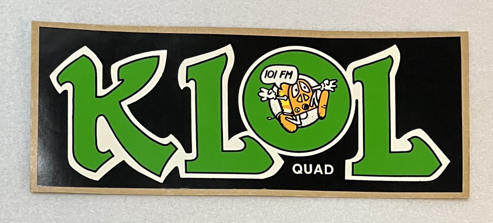 Vintage Houston Radio KLOL K101 QUAD 1970s Vinyl Bumper Sticker unused Vintage Houston Radio KLOL K101 QUAD 1970s Vinyl Bumper Sticker unused