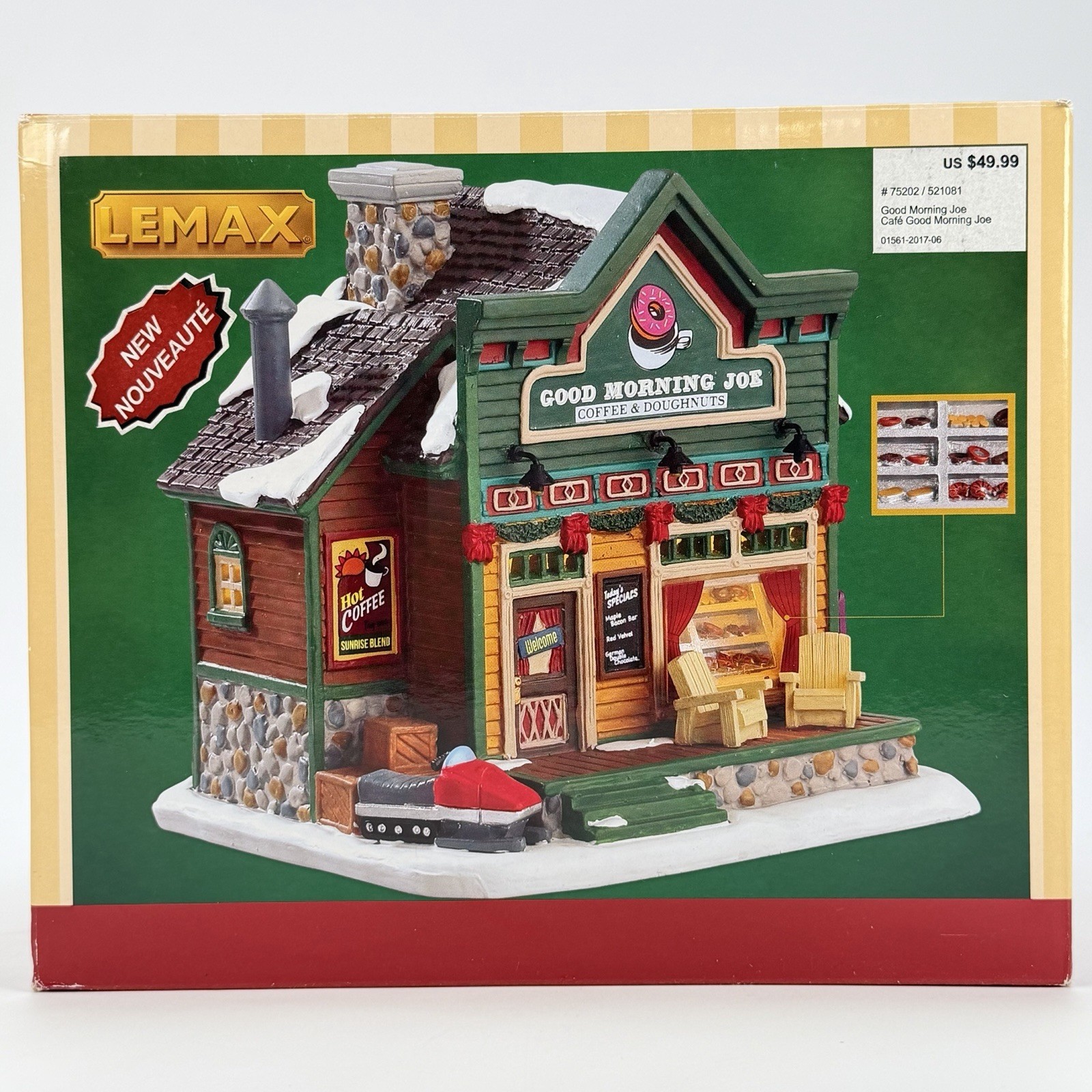 Lemax Good Morning Joe 2017 Porcelain Lighted Building Christmas Village New Lemax Good Morning Joe 2017 Porcelain Lighted Building Christmas Village New