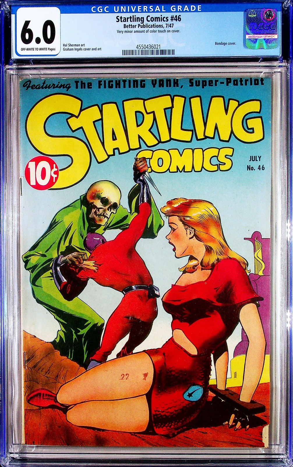 Startling Comics #46 CGC 6.0 Off-White to White Pages Bondage Skull Cover 1947 Startling Comics #46 CGC 6.0 Off-White to White Pages Bondage Skull Cover 1947