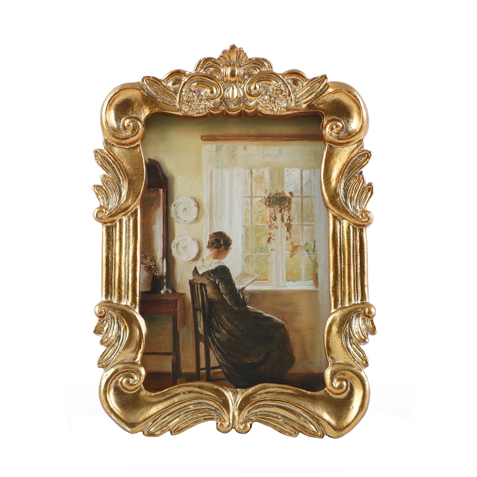 Kangce Vintage Picure Frames 2.5x3.5 Antique Victorian 2.5x3.5, Golden Bronze