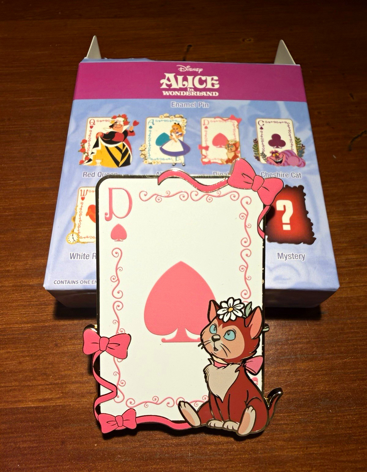 Pink Al A Mode Alice in Wonderland Mystery Card Series Pin - Dinah - Limited Ed. Pink Al A Mode Alice in Wonderland Mystery Card Series Pin - Dinah - Limited Ed.