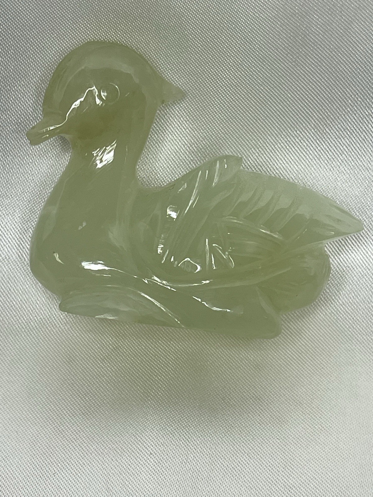 Vintage Signed Jade Mandarin Duck Netsuke Vintage Signed Jade Mandarin Duck Netsuke