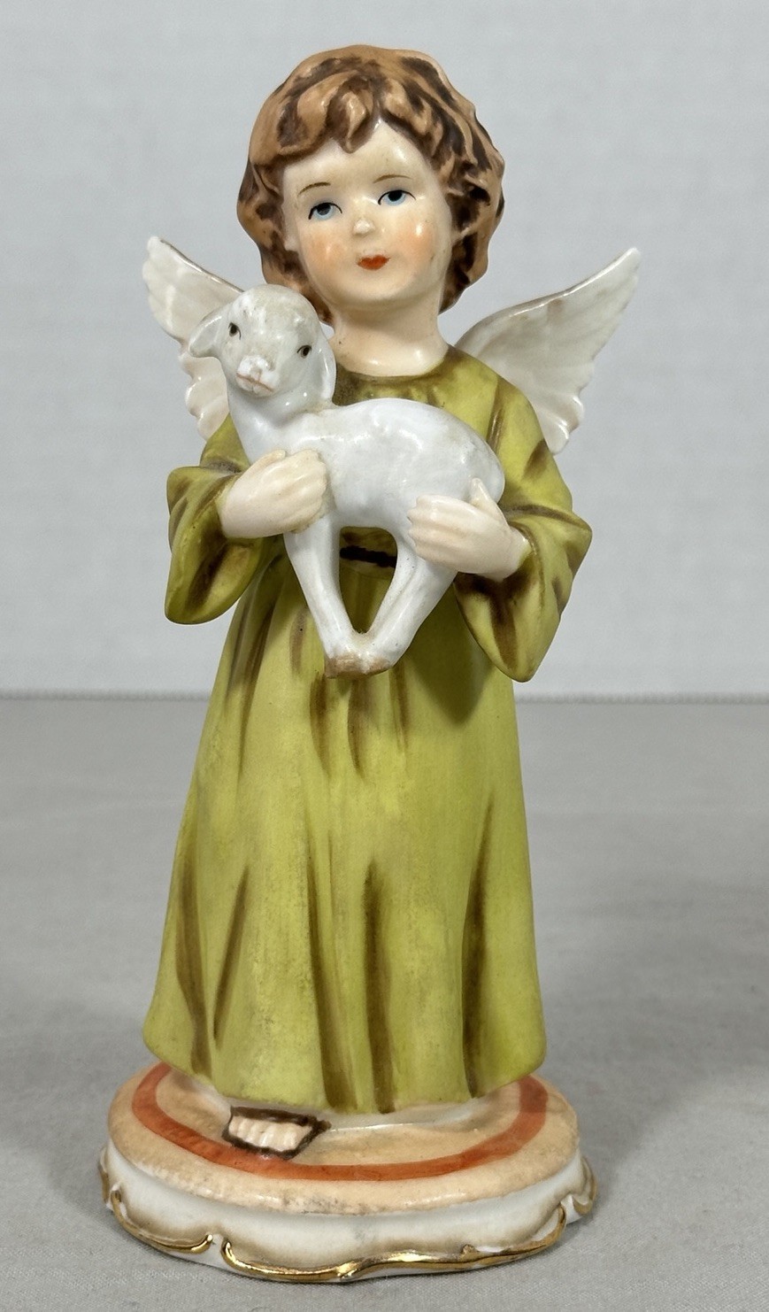 Vintage Gorham Guardian Angel and Lamb Bone China Figurine by Maruri 6\
