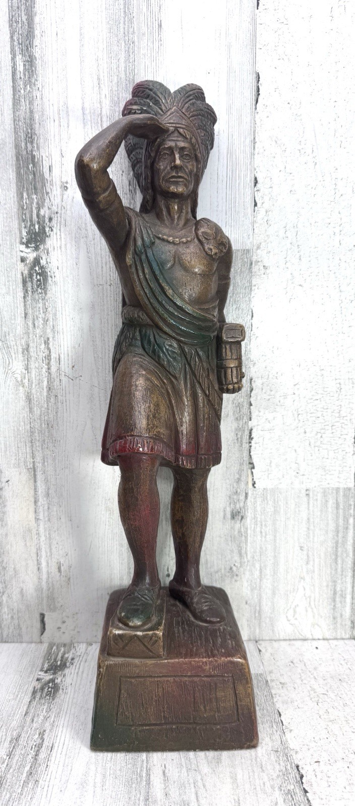 VINTAGE 1964 AUSTIN PRODUCTIONS CHALKWARE CIGAR STORE NATIVE AMERICAN INDIAN 20