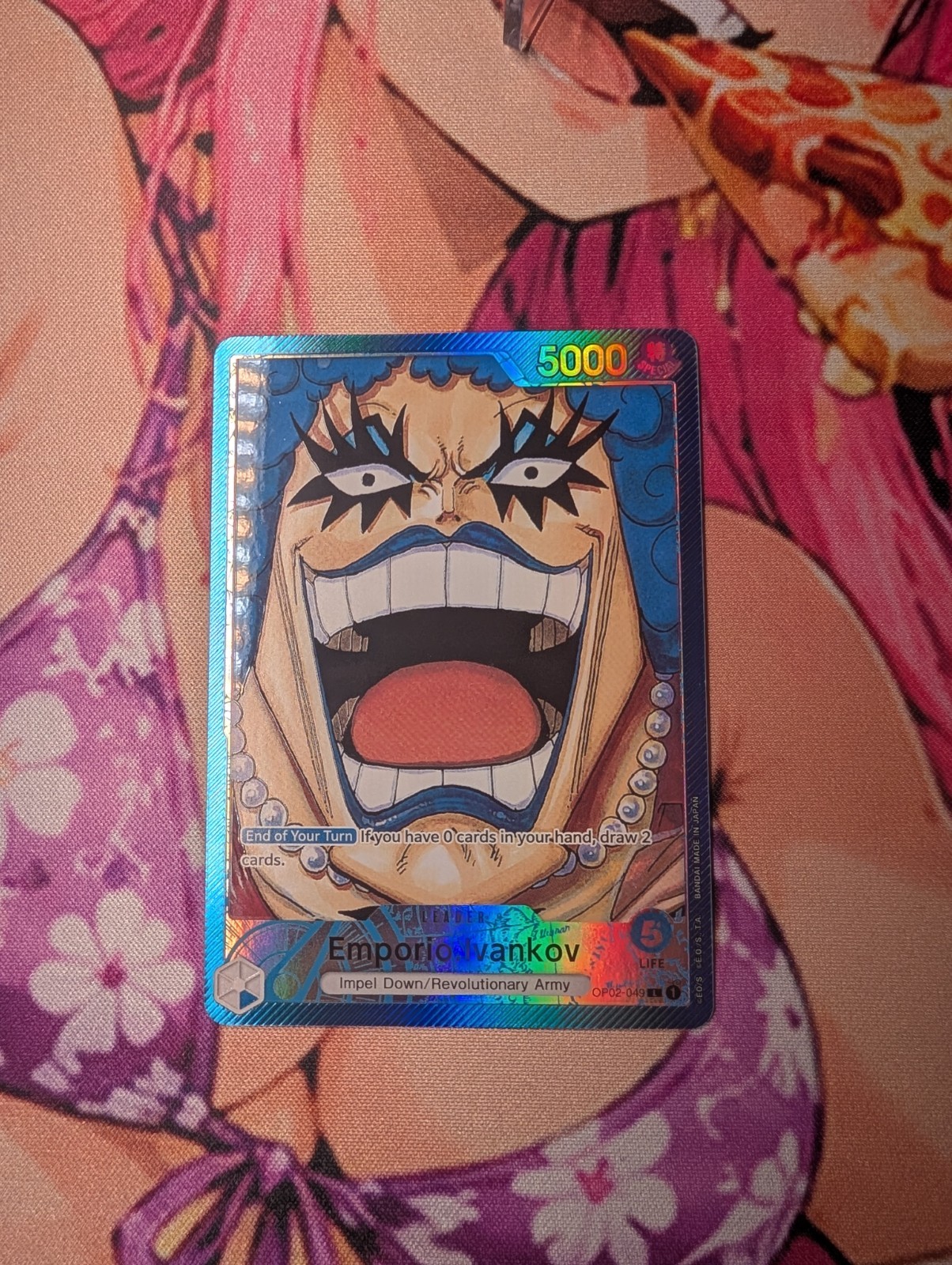 One peice tcg Emporio Ivankov Alt Art Leader English OP02-049