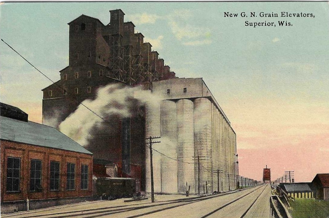 WIS c1907 New Great Northern Grain Elevator Superior Wisconsin Unposted Postcard WIS c1907 New Great Northern Grain Elevator Superior Wisconsin Unposted Postcard