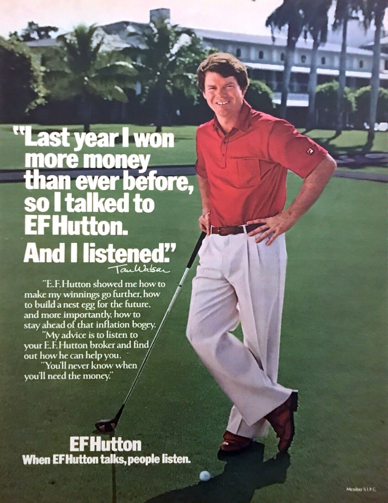 1980 Pro Golfer Tom Watson photo \