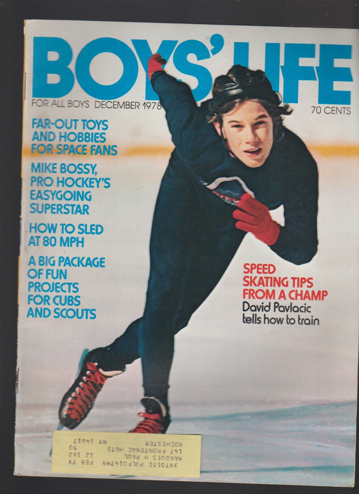 Boys Life Magazine December 1978 Mike Bossy David Pavlacic Speed Skating