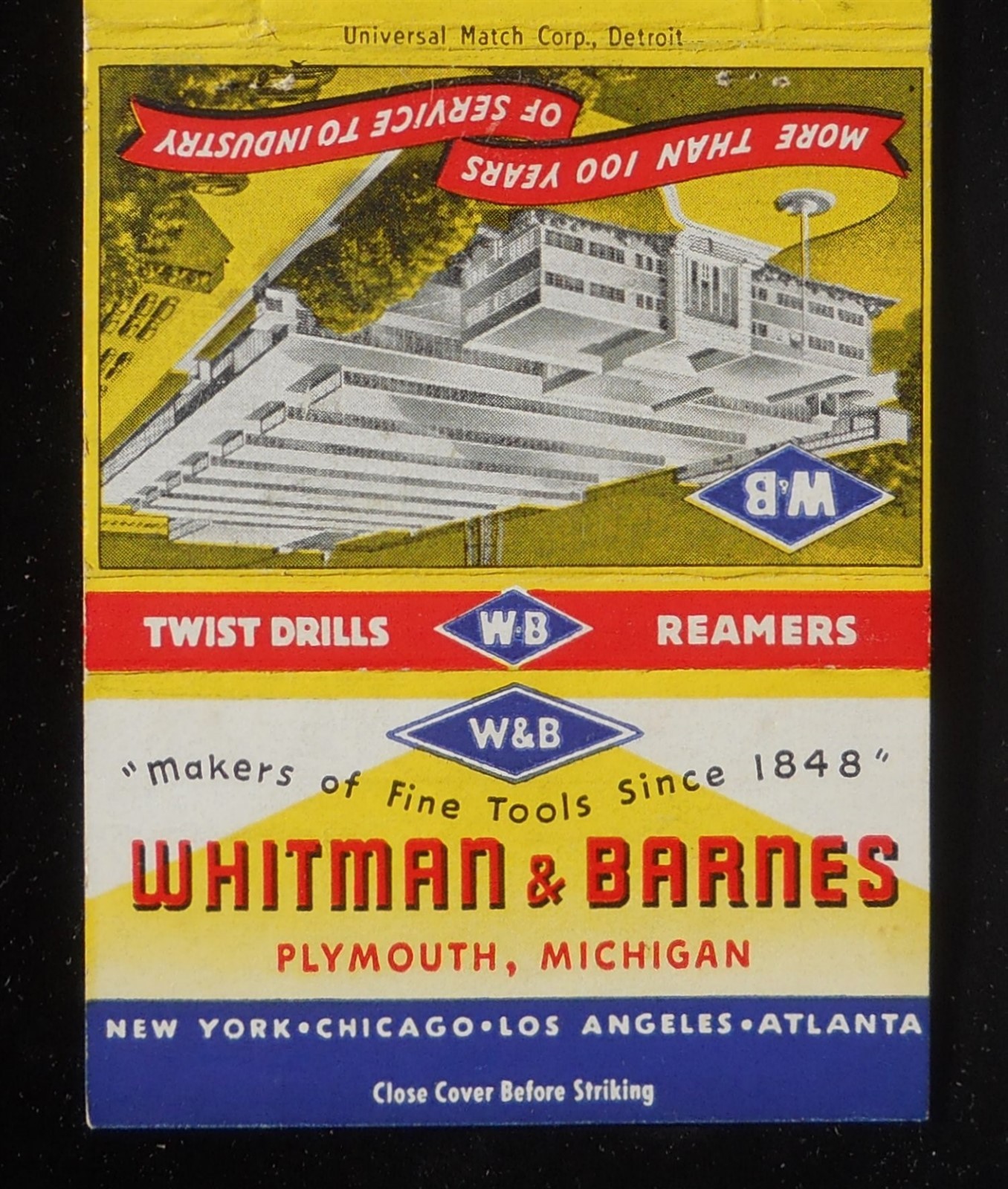 1950s Whitman & Barnes Makers of Fine Tools Since 1848 Factory Plymouth MI Wayne 1950s Whitman & Barnes Makers of Fine Tools Since 1848 Factory Plymouth MI Wayne