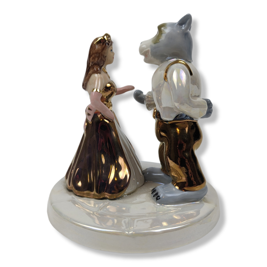 Disney Beauty and the Beast Special 2003 Gold Metallic Ceramic Figurine RARE