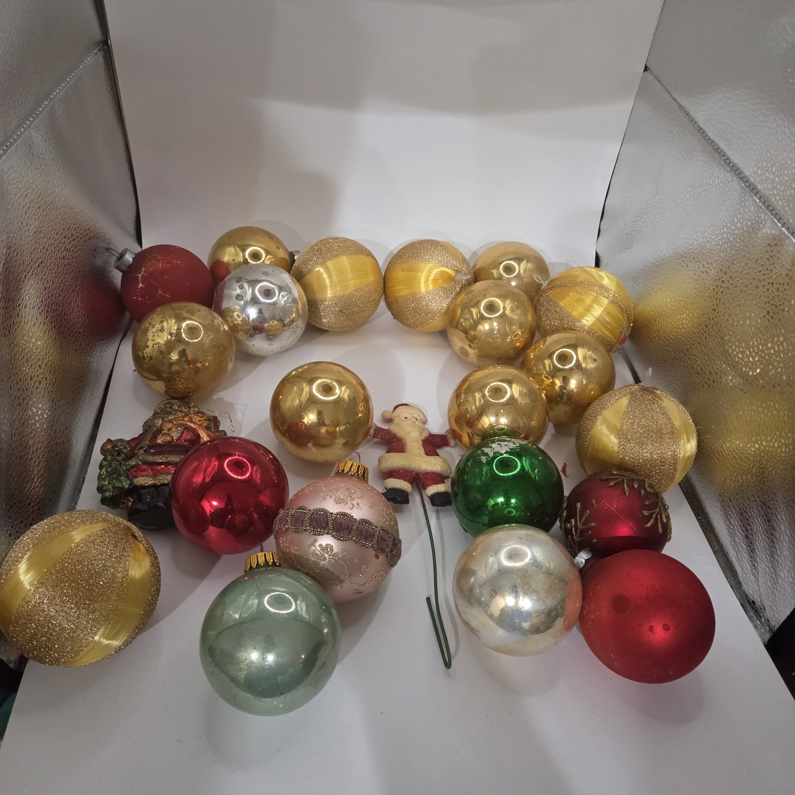 Lot VTG Shiny Brite Striped Glass Christmas Ornaments Made In USA Mixed Colors Lot VTG Shiny Brite Striped Glass Christmas Ornaments Made In USA Mixed Colors