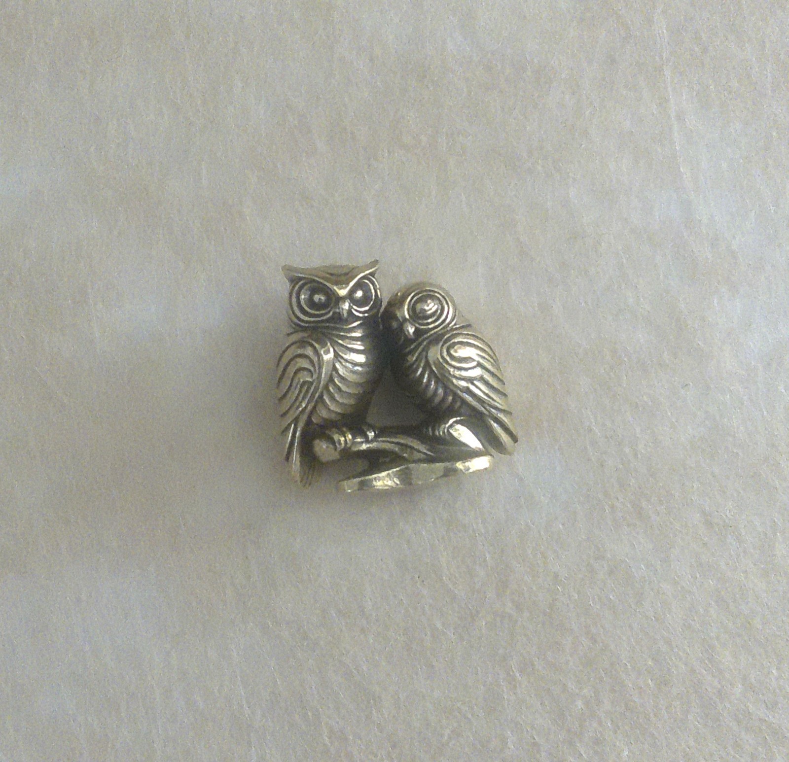 New Brass Detailed Pair of Wise Owls Figurine Adorable Desk/Table Accent