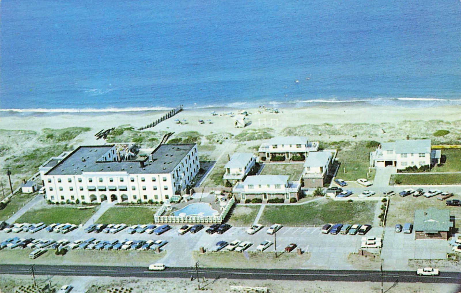 Postcard The Carolinian Aerial View Motor Hotel Outer Banks North Carolina Postcard The Carolinian Aerial View Motor Hotel Outer Banks North Carolina
