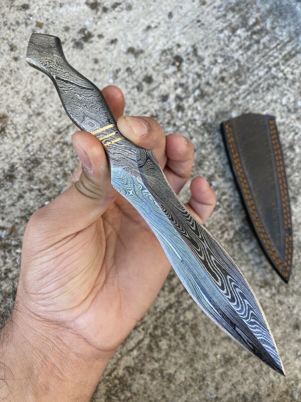 AUTHENTIC Double-Edged V42 Military Damascus steel Dagger boot Knife W|| DESIGN AUTHENTIC Double-Edged V42 Military Damascus steel Dagger boot Knife W|| DESIGN