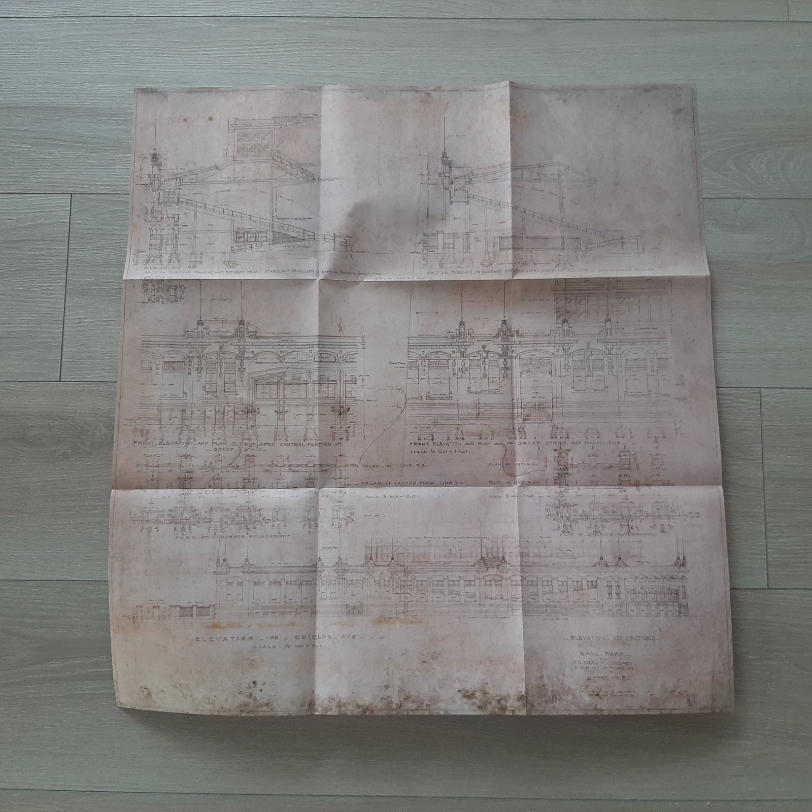 Old Comiskey Park Chicago White Sox Stadium Original Blueprint; Baseball History Old Comiskey Park Chicago White Sox Stadium Original Blueprint; Baseball History