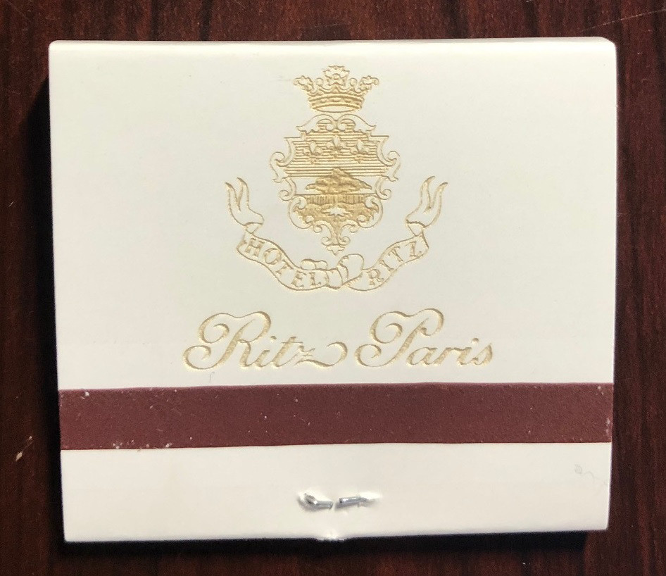 Hotel Paris Ritz France Matchbook