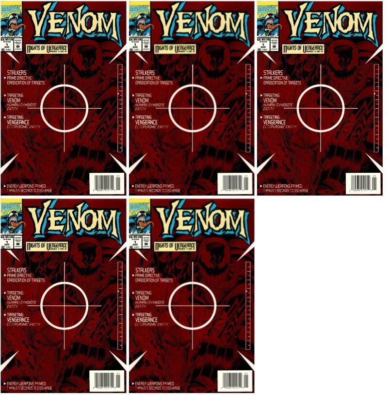 Venom: Nights of Vengeance #1 Newsstand Cover (1994) Marvel Comics - 5 Comics