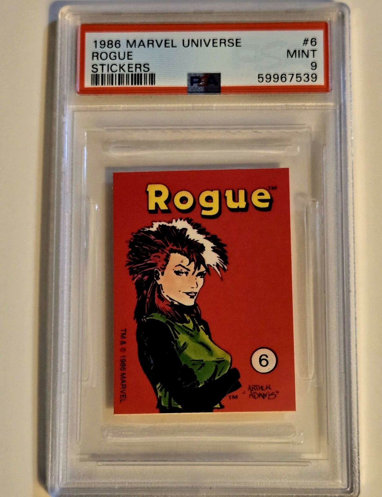 1986 Comic Images Rogue #6 PSA 9 Marvel Universe Stickers 🔥 Low Pop