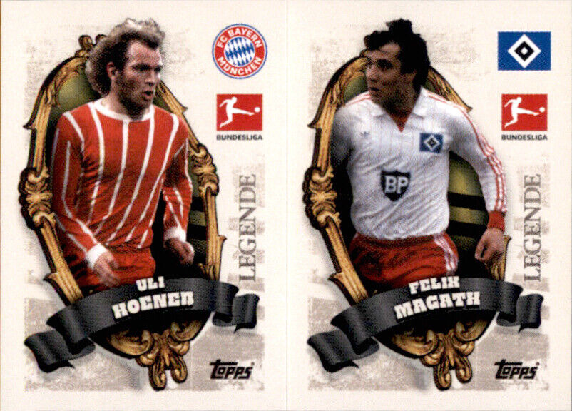 Topps Bundesliga 2023/24 - sticker BL17+18 Uli Hoeneß & Felix Magath legend