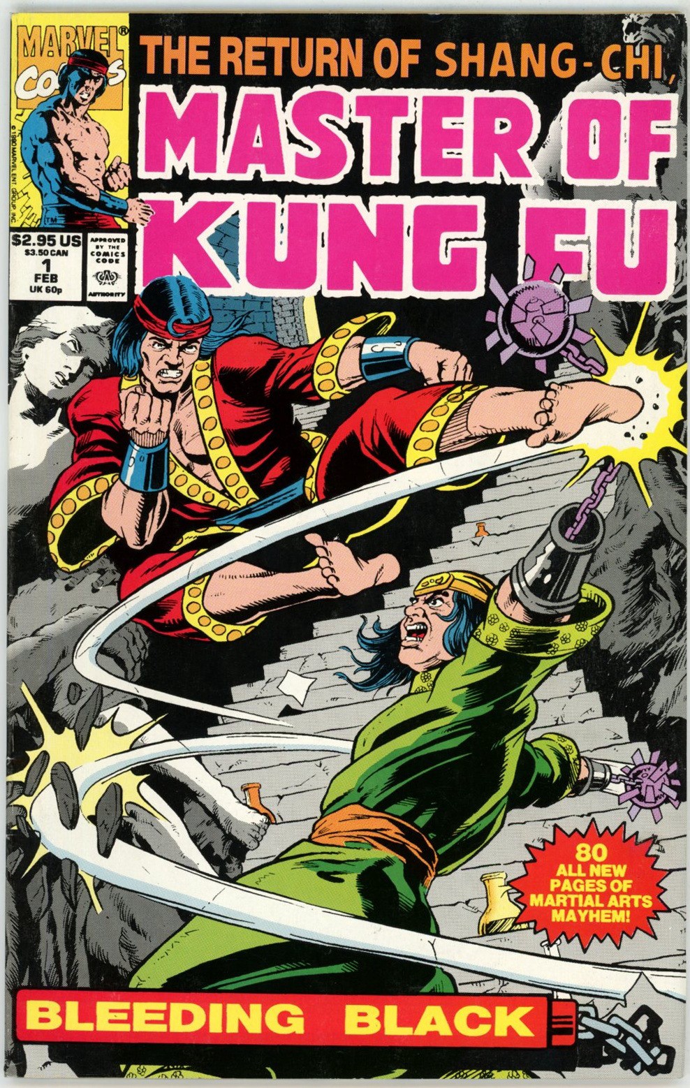 Master of Kung Fu Bleeding Black #1 1991 Marvel Comics VF- Comic Book 80 Page