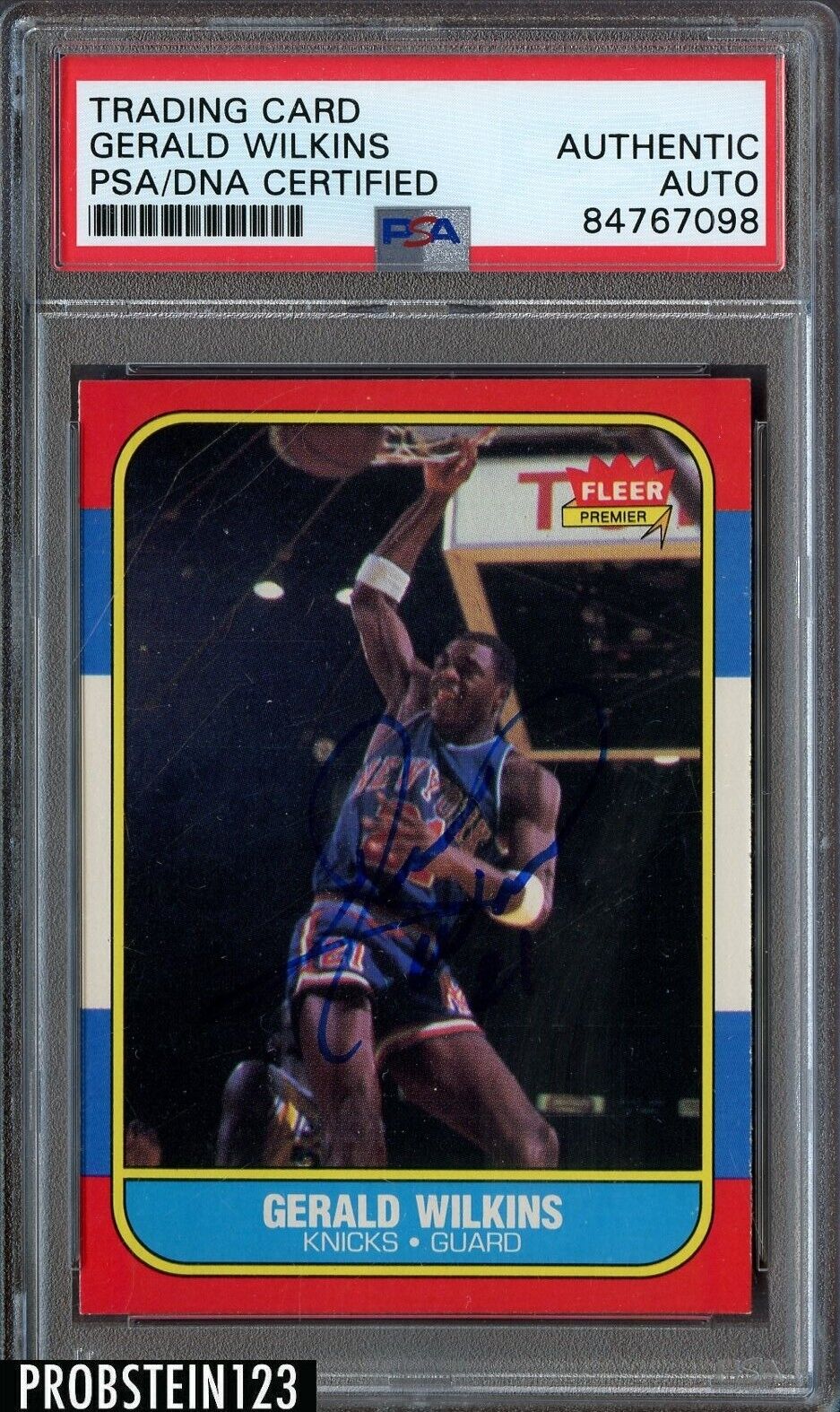 Gerald Wilkins Knicks Signed 1986-87 Fleer Basketball #122 PSA/DNA AUTO