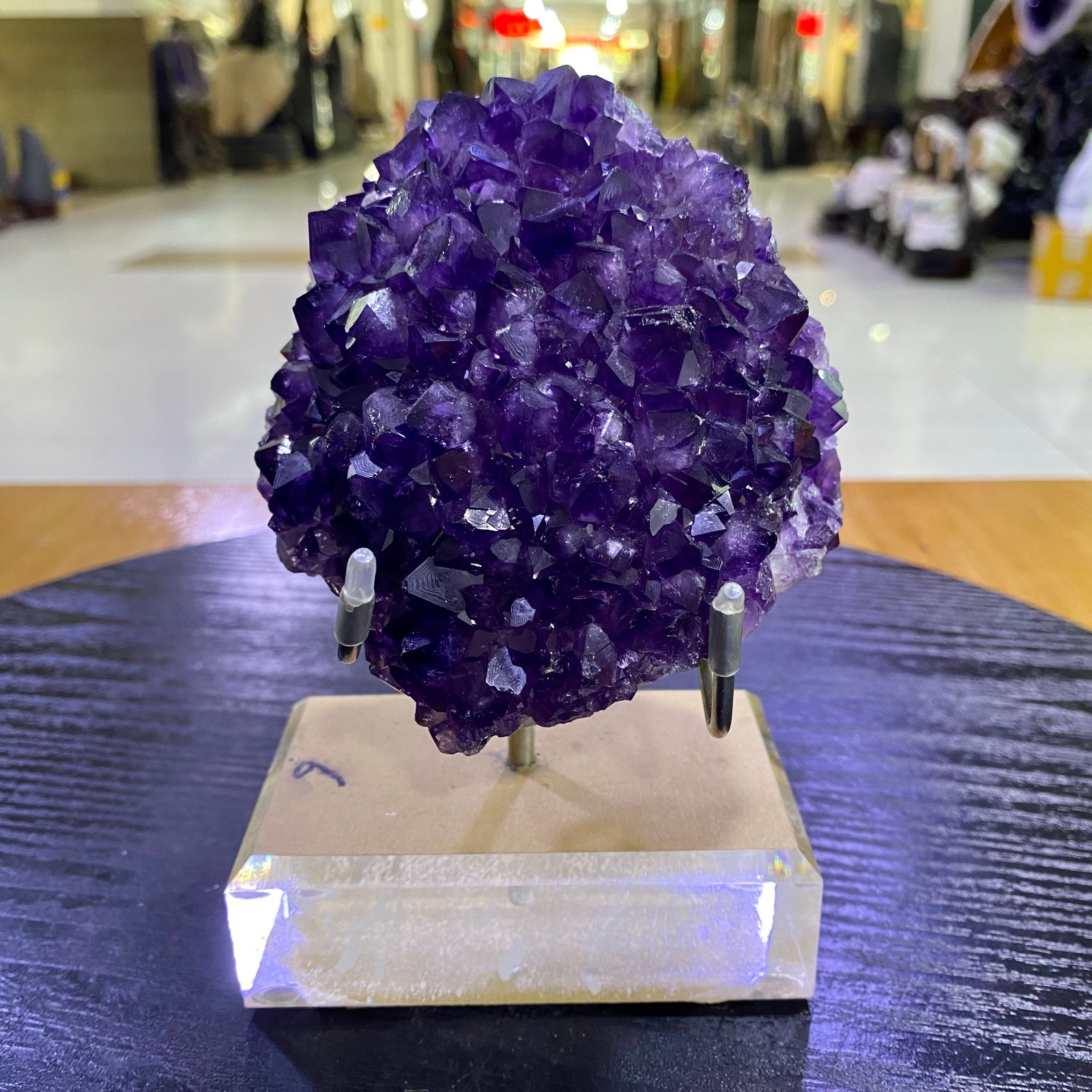 2.14LB Natural Amethyst flower quartz cluster crystal specimen Healing +Base- 2.14LB Natural Amethyst flower quartz cluster crystal specimen Healing +Base-