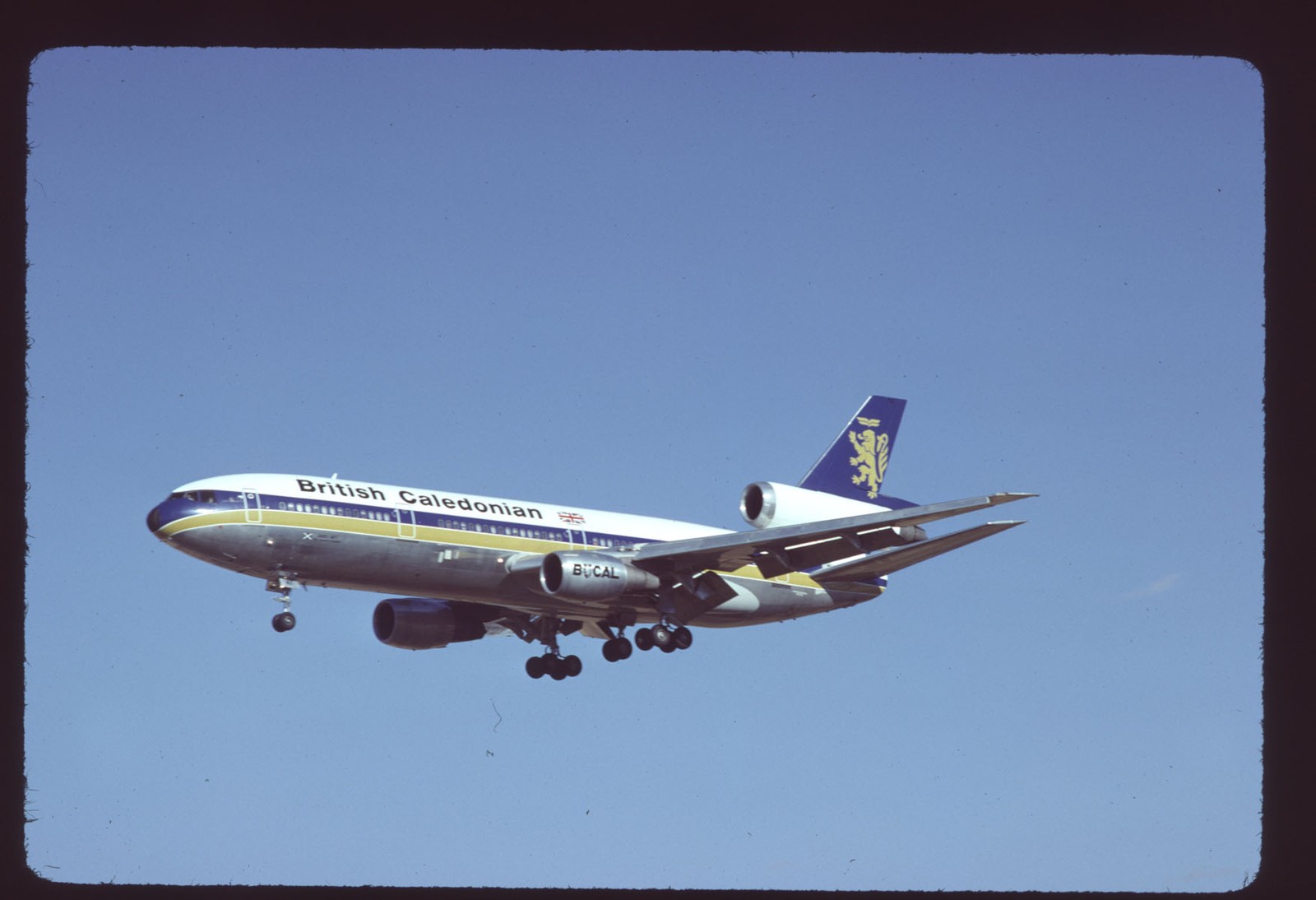 Orig 35mm airline slide British Caledonian Airways DC-10-30 f/n AT
