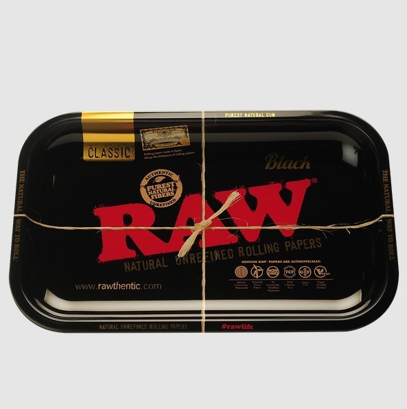 Raw Metal Tray Large Black