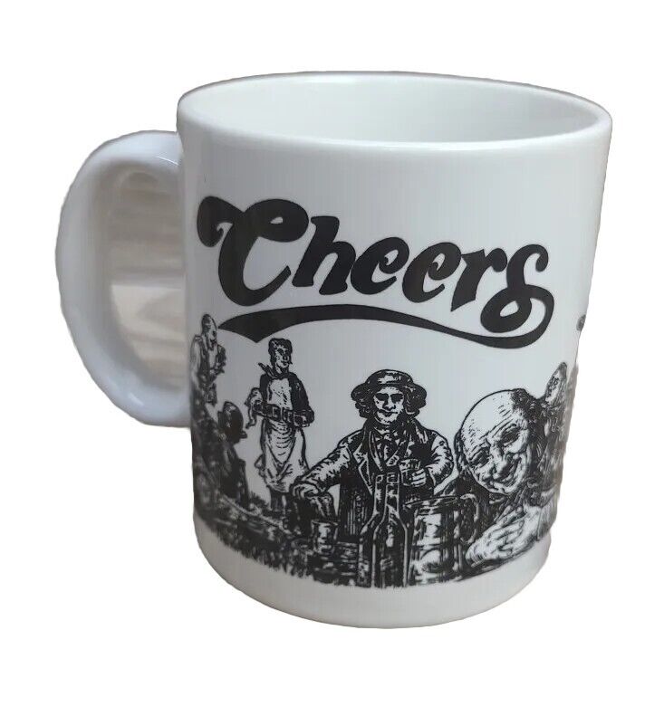 Cheers Boston Rare Vintage 1983 High Tide Coffee Mug Black & White