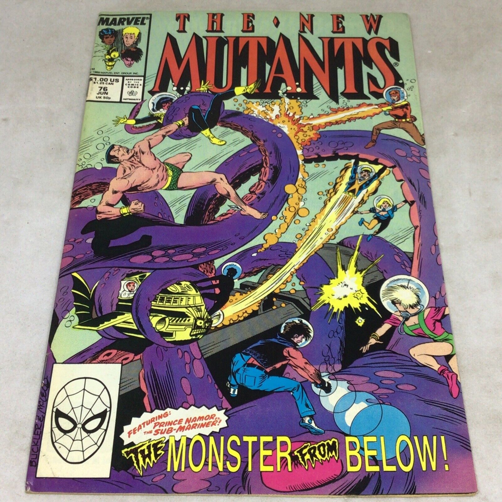 Vint. June 1989 The New Mutants The Monster From Below Volume #76 Marvel Comics