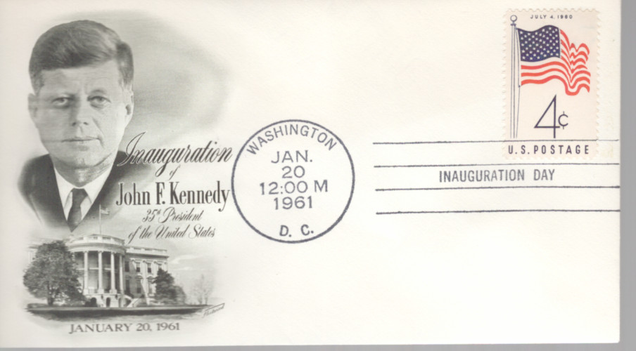 1961 John F Kennedy Inauguration Day Cover DC Cancel - Fleetwood 1961 John F Kennedy Inauguration Day Cover DC Cancel - Fleetwood