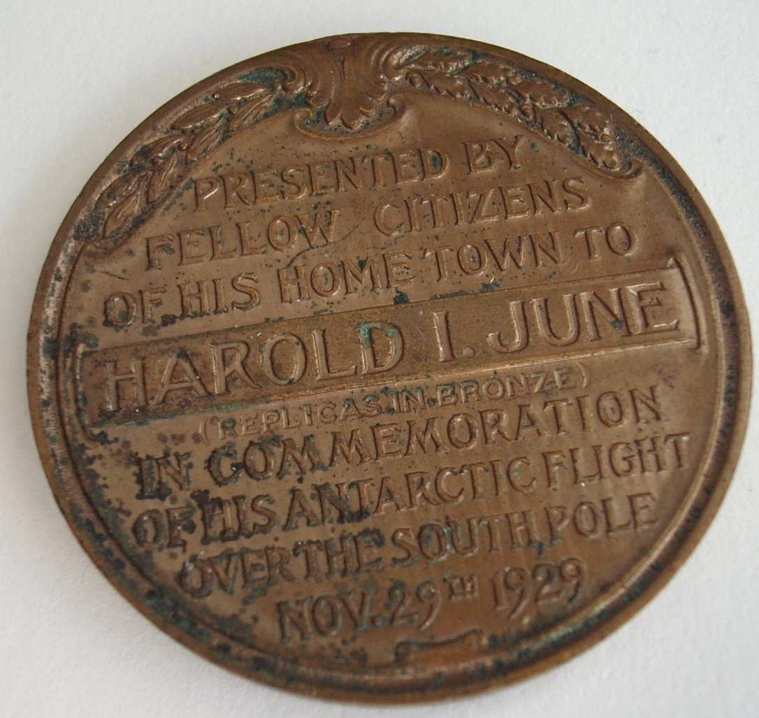 Rare 1929 Byrd Antarctic Expedition Presentation Medal Harold June, Stamford CT. Rare 1929 Byrd Antarctic Expedition Presentation Medal Harold June, Stamford CT.