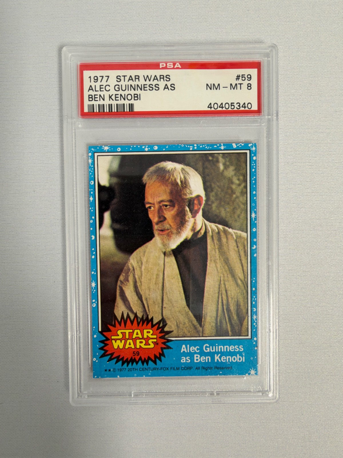 1977 Topps Star Wars • Alec Guinness as Ben Kenobi #59 • PSA 8 1977 Topps Star Wars • Alec Guinness as Ben Kenobi #59 • PSA 8