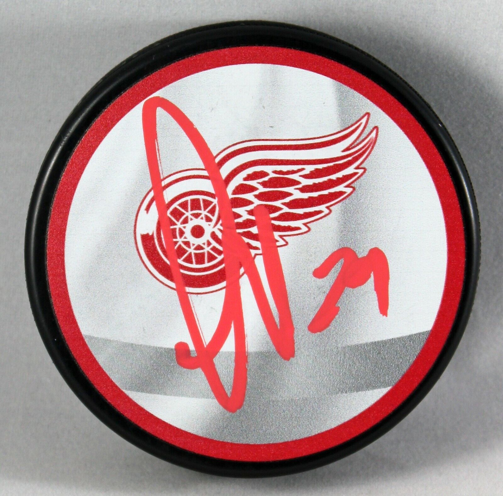 THOMAS GREISS SIGNED DETROIT RED WINGS REVERSE RETRO Puck AUTOGRAPHED +COA