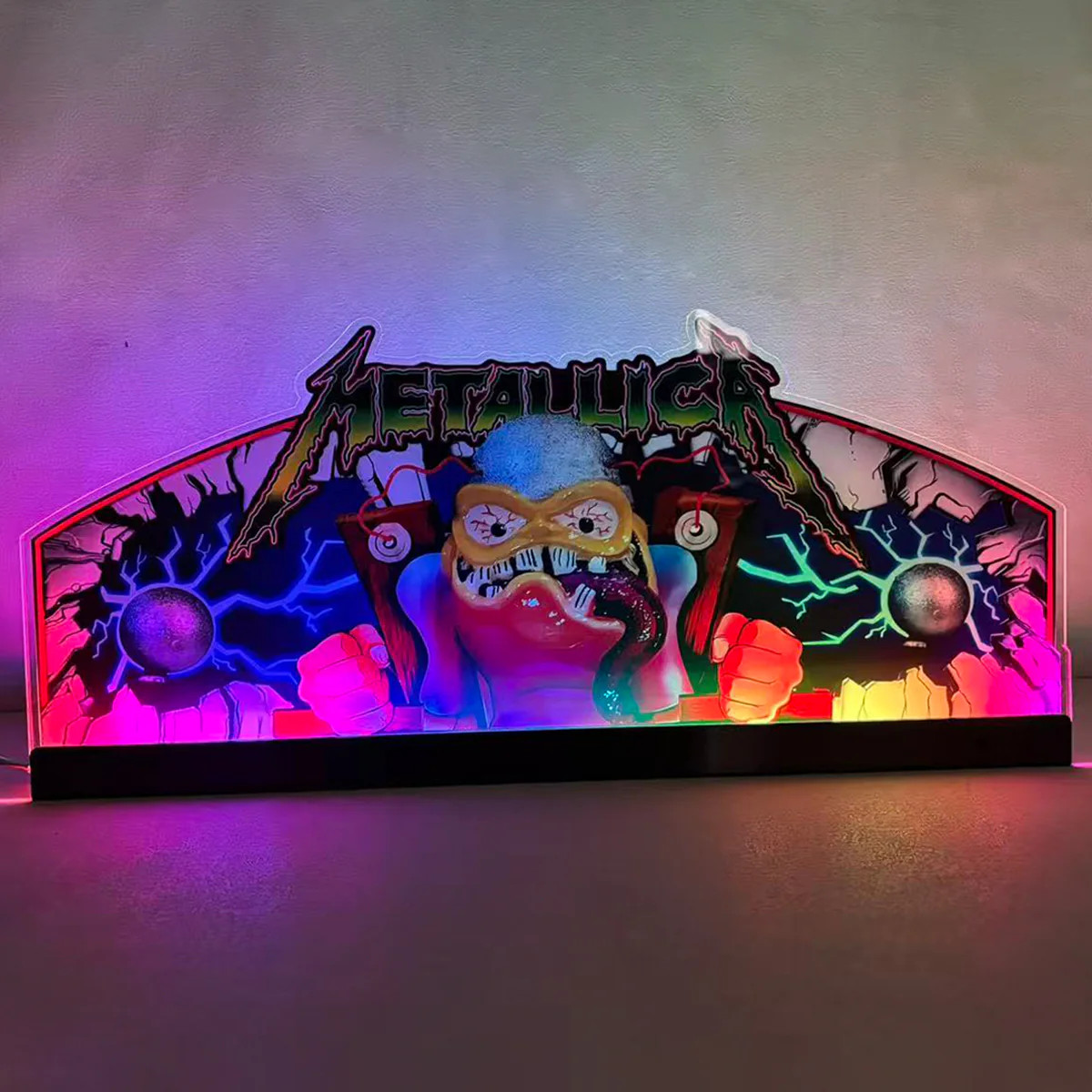 Metallica Pinball Topper Acrylic Led RGB Topper for Pinball Machine Arcade Decor