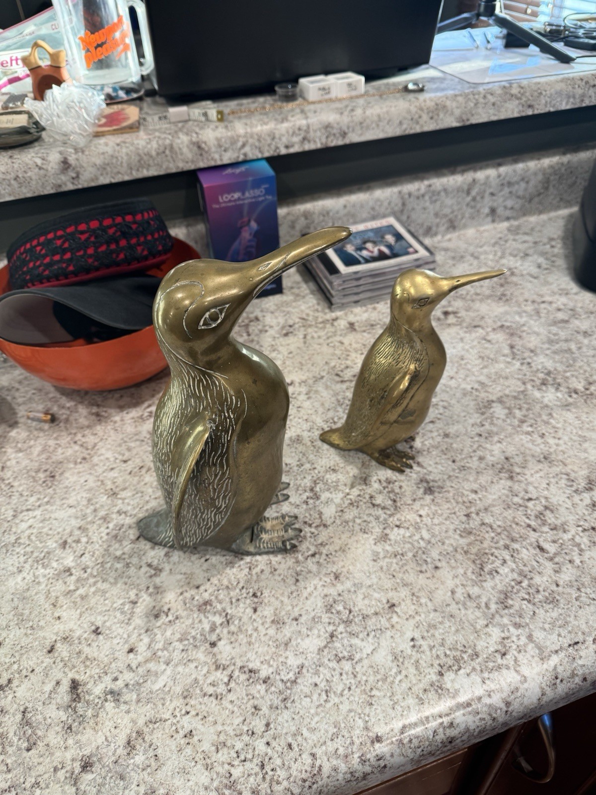 Vintage Solid Brass Penguin Pair 11” & 7.5” Hollywood Regency MCM Decor Vintage Solid Brass Penguin Pair 11” & 7.5” Hollywood Regency MCM Decor