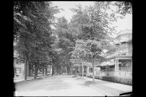 North Adams Massachusetts 1900s Church Street looking west residential street