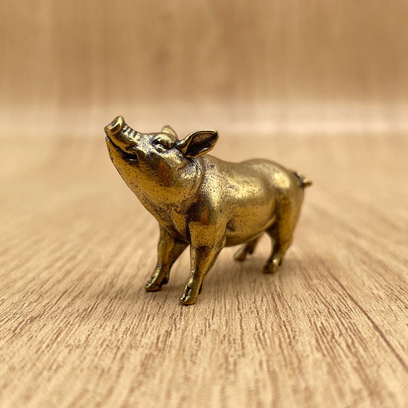 Vintage Brass Pig Figurine Mini Pig Statue Animal Desk Ornament Lucky Gift Decor Vintage Brass Pig Figurine Mini Pig Statue Animal Desk Ornament Lucky Gift Decor