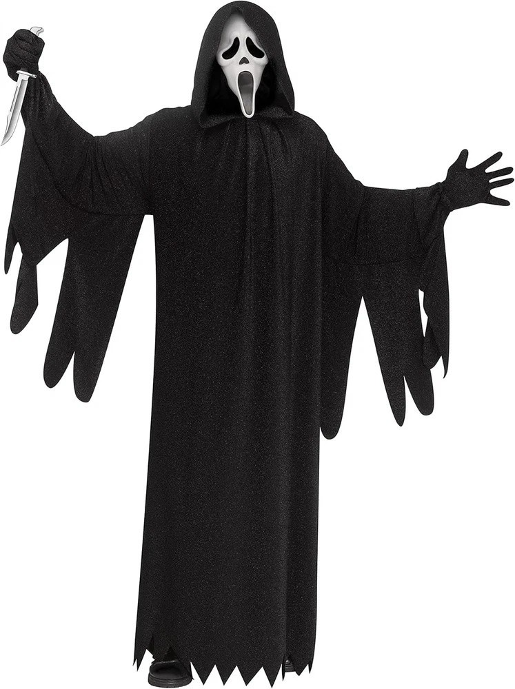 Ghost Face 25 Anniversary Scream Movie Adult Costume Mask Robe Gloves Halloween Ghost Face 25 Anniversary Scream Movie Adult Costume Mask Robe Gloves Halloween